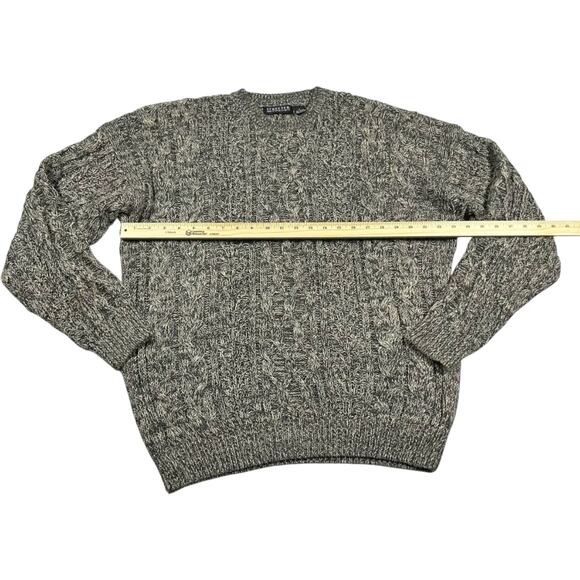 Vintage 90s Structure Women's Gray Crewneck Sweater Cable Knit Chunky - Large - Picture 5 of 7